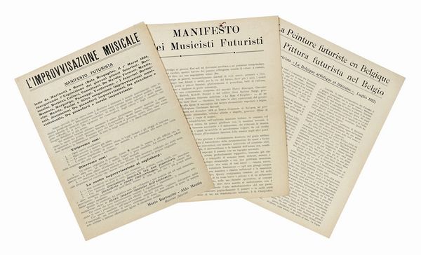 FRANCESCO BALILLA PRATELLA : Manifesto dei Musicisti Futuristi.  - Asta Libri, autografi e manoscritti - Associazione Nazionale - Case d'Asta italiane