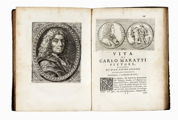 Ottavio Leoni : Ritratti di alcuni celebri pittori del secolo XVII disegnati, ed intagliati in rame [...] con le vite de' medesimi tratte da varj autori, accresciute d'annotazioni, si e'aggiunta la vita di Carlo Maratti...  - Asta Libri, autografi e manoscritti - Associazione Nazionale - Case d'Asta italiane