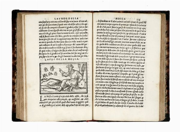 LUCIANUS : Gli dilettevoli dialogi, le vere narrationi, le facete epistole [...] di greco in vulgare novamente tradotte & historiate.  - Asta Libri, autografi e manoscritti - Associazione Nazionale - Case d'Asta italiane