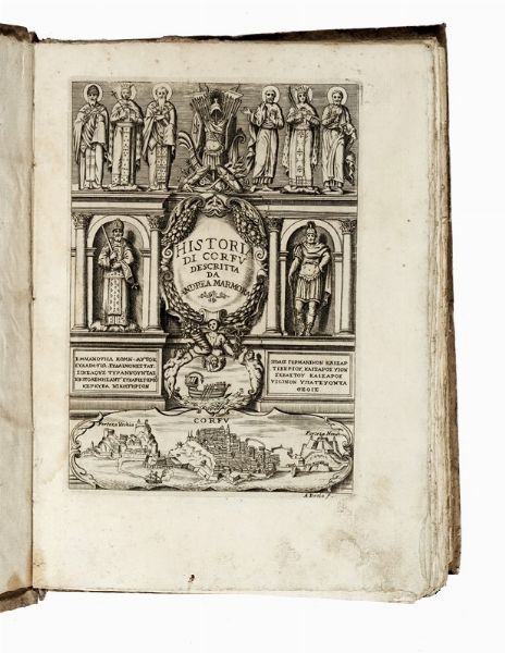 ANDREA MARMORA : Della historia di Corfu [...] Libri otto.  - Asta Libri, autografi e manoscritti - Associazione Nazionale - Case d'Asta italiane