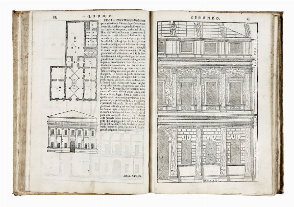 ANDREA PALLADIO : I Quattro Libri dell?Architettura [...] Nè quali, dopo un breve Trattato dè cinque ordini, & di quelli avertimenti, che sono pi necessarij nel fabricare, si tratta delle case private, delle vie, dei ponti delle piazze...  - Asta Libri, autografi e manoscritti - Associazione Nazionale - Case d'Asta italiane