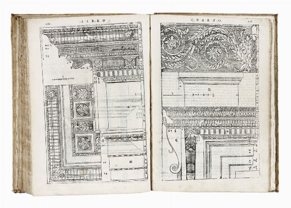 ANDREA PALLADIO : I Quattro Libri dell?Architettura [...] Nè quali, dopo un breve Trattato dè cinque ordini, & di quelli avertimenti, che sono pi necessarij nel fabricare, si tratta delle case private, delle vie, dei ponti delle piazze...  - Asta Libri, autografi e manoscritti - Associazione Nazionale - Case d'Asta italiane