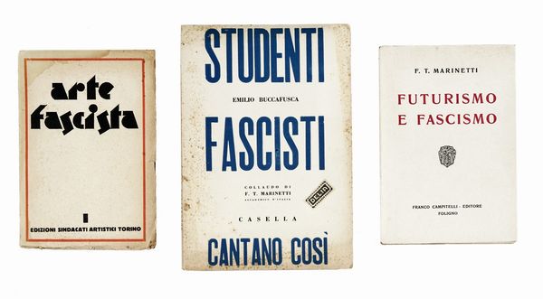 EMILIO BOCCAFUSCA : Studenti fascisti cantano cos.  - Asta Libri, autografi e manoscritti - Associazione Nazionale - Case d'Asta italiane