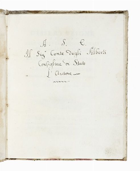 LEONARDO XIMENES : Dissertazione intorno alle osservazioni solstiziali del 1775 allo gnomone della metropolitana fiorentina...  - Asta Libri, autografi e manoscritti - Associazione Nazionale - Case d'Asta italiane