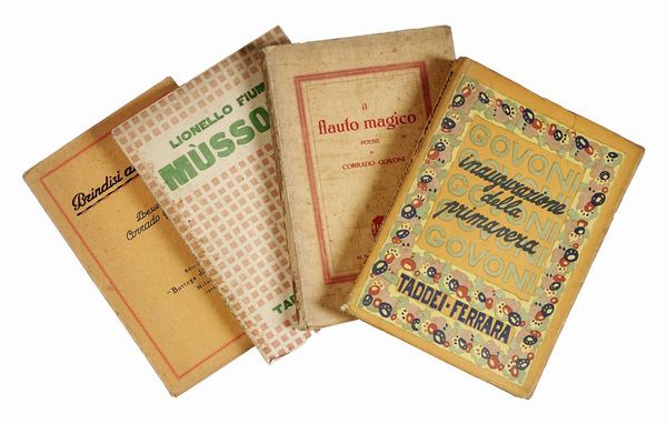 CORRADO GOVONI : Lotto di tre opere di Corrado Govoni e una di Lionello Fiumi.  - Asta Libri, autografi e manoscritti - Associazione Nazionale - Case d'Asta italiane