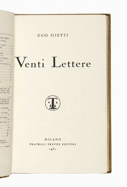 UGO OJETTI : Venti lettere.  - Asta Libri, autografi e manoscritti - Associazione Nazionale - Case d'Asta italiane