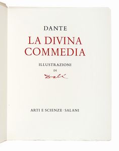 DANTE ALIGHIERI : La Divina Commedia.  - Asta Libri, autografi e manoscritti - Associazione Nazionale - Case d'Asta italiane