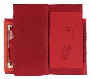 ANNA LAURA LONGO : Oblungo Rosso - Con incorporazione di tela.  - Asta Libri, autografi e manoscritti - Associazione Nazionale - Case d'Asta italiane