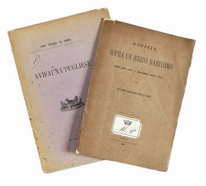 VINCENZO DE ROMITA : Avifauna pugliese: catalogo sistematico degli uccelli osservati in Puglia...  - Asta Libri, autografi e manoscritti - Associazione Nazionale - Case d'Asta italiane