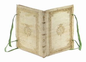 GIOVANNI ANDREA MONIGLIA : Il Mondo Festeggiante. Balletto a cavallo fatto nel teatro congiunto al Palazzo del Sereniss. Gran Duca, per le reali nozze de' serenissimi principi Cosimo Terzo di Toscana, e Margherita Luisa d'Orleans.  - Asta Libri, autografi e manoscritti - Associazione Nazionale - Case d'Asta italiane