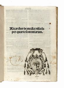 RICHARD MIDDLETON - Ricardus de media villa Super quarto sententiarum.