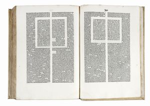 NICOLAUS DE LYRA : [Biblia latina] Prologus primus Venerabilis fratris Nicolai de Lyra ordinis seraphyci francisci: in Testamentum vetus de commendatione Sacrae scripture in generali incipit.  - Asta Libri, autografi e manoscritti - Associazione Nazionale - Case d'Asta italiane