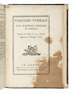 La Corsica a suoi figli.  - Asta Libri, autografi e manoscritti - Associazione Nazionale - Case d'Asta italiane