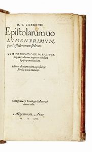 MARCUS TULLIUS CICERO - Epistolarum Volumen primum...