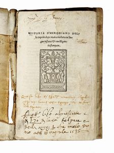 HERODIANUS SYRUS - Historia d'Herodiano dello imperio dopo Marco tradotta in lingua toscana...