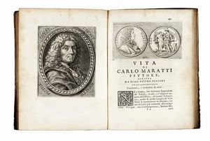 Ottavio Leoni : Ritratti di alcuni celebri pittori del secolo XVII disegnati, ed intagliati in rame [...] con le vite de' medesimi tratte da varj autori, accresciute d'annotazioni, si e'aggiunta la vita di Carlo Maratti...  - Asta Libri, autografi e manoscritti - Associazione Nazionale - Case d'Asta italiane