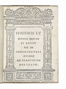 LODOVICO PARISETTI - De immortalitate animae.