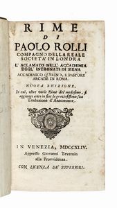 PAOLO ROLLI - Rime di Paolo Rolli...