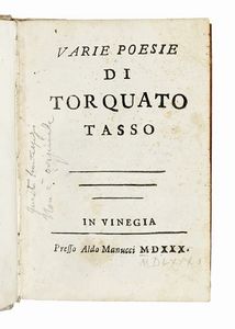 Torquato Tasso - [Rime del signor Torquato Tasso. Parte prima. Insieme con altri componimenti del medesimo].