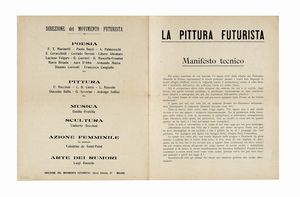 Umberto Boccioni : Vela Latina. Manifesto di Boccioni ai pittori meridionali. (Anno IV, n. 4).  - Asta Libri, autografi e manoscritti - Associazione Nazionale - Case d'Asta italiane