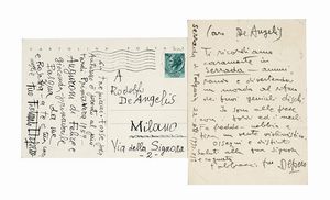 FORTUNATO DEPERO - 2 cartoline autografe firmate.