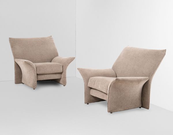 Emilio  Guarnacci : Due poltrone mod. Falena  - Asta Design Lab - Associazione Nazionale - Case d'Asta italiane