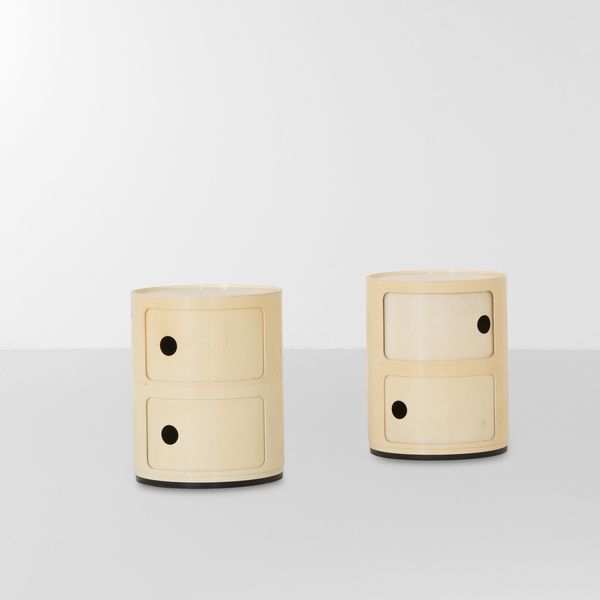 Anna Castelli Ferrieri : Due comodini della serie Componibili  - Asta Design Lab - Associazione Nazionale - Case d'Asta italiane