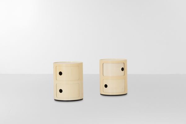 Anna Castelli Ferrieri : Due comodini della serie Componibili  - Asta Design Lab - Associazione Nazionale - Case d'Asta italiane