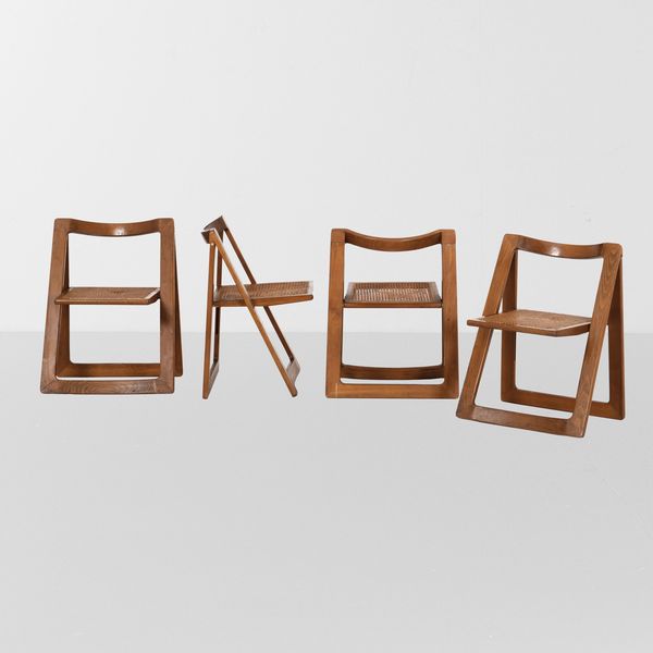 Pierangela D'Aniello e Aldo Jacober : Quattro sedie pieghevoli mod. Trieste  - Asta Design Lab - Associazione Nazionale - Case d'Asta italiane