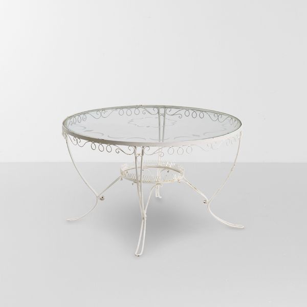 Tavolo con piano in vetro inciso.  - Asta Design Lab - Associazione Nazionale - Case d'Asta italiane