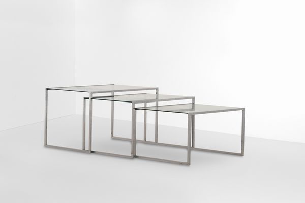 Set di tre tavolini impilabili  - Asta Design Lab - Associazione Nazionale - Case d'Asta italiane