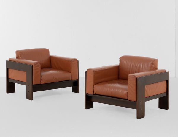 AFRA E TOBIA SCARPA : Due poltrone mod. Bastiano  - Asta Design Lab - Associazione Nazionale - Case d'Asta italiane