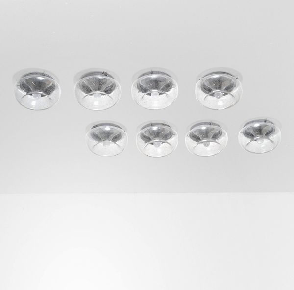 AV MAZZEGA : Otto lampade a plafone o a parete  - Asta Design Lab - Associazione Nazionale - Case d'Asta italiane