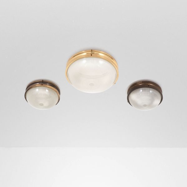 SERGIO MAZZA : Set di tre lampade a plafone  - Asta Design Lab - Associazione Nazionale - Case d'Asta italiane