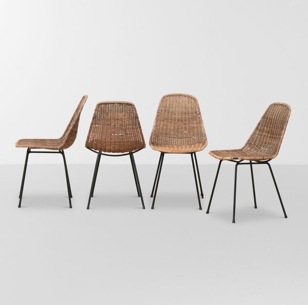 Franco Campo e Carlo Graffi : Set di quattro sedie  - Asta Design Lab - Associazione Nazionale - Case d'Asta italiane