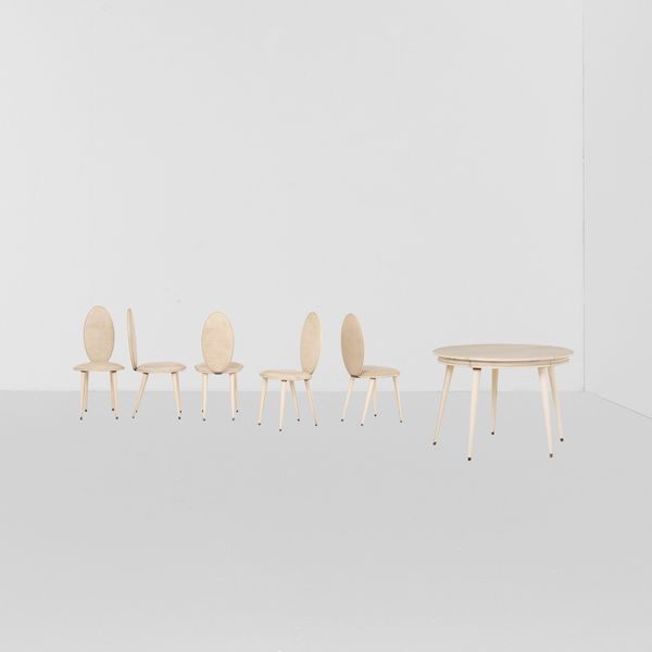 Umberto Mascagni : Set di tavolo con cinque sedie.  - Asta Design Lab - Associazione Nazionale - Case d'Asta italiane