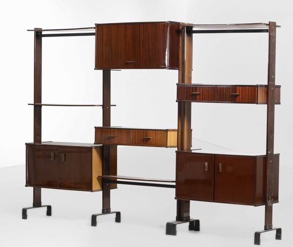 Libreria con mobili contenitori.  - Asta Design Lab - Associazione Nazionale - Case d'Asta italiane