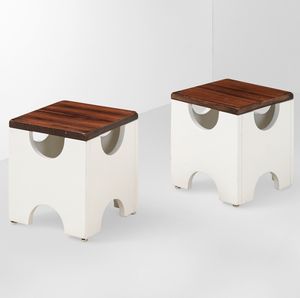 ETTORE SOTTSASS - Coppia di pouf mod. T29