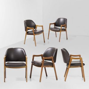 ICO PARISI - Cinque poltroncine mod. 814