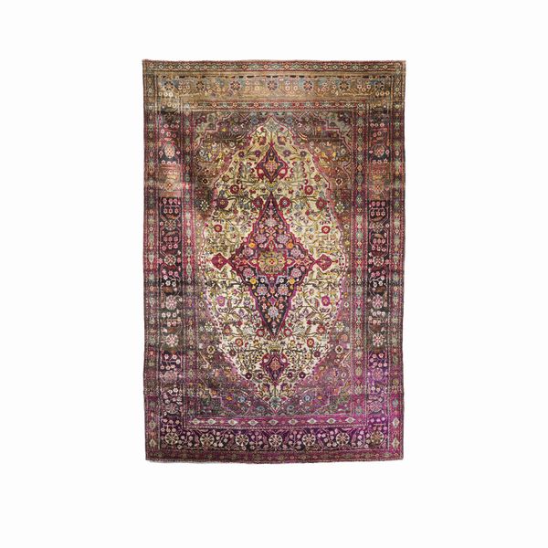 Tappeto Kashan in seta fine XIX inizio XX secolo  - Asta Tappeti antichi dalla collezione di Manlio e Raoul Cabib - Associazione Nazionale - Case d'Asta italiane