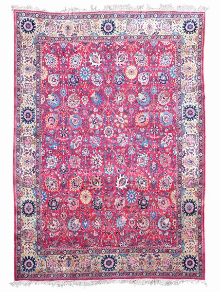 Tappeto Tabriz, Persia fine XIX inizio XX secolo  - Asta Tappeti antichi dalla collezione di Manlio e Raoul Cabib - Associazione Nazionale - Case d'Asta italiane