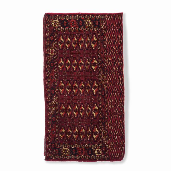 Torba Yomut, Turkestan occidentale inizio XX secolo  - Asta Tappeti antichi dalla collezione di Manlio e Raoul Cabib - Associazione Nazionale - Case d'Asta italiane