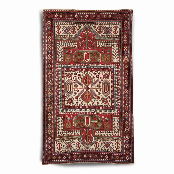 Tappeto Kazak, Caucaso inizio XX secolo  - Asta Tappeti antichi dalla collezione di Manlio e Raoul Cabib - Associazione Nazionale - Case d'Asta italiane