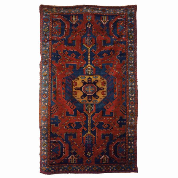 Particolare tappeto Kazak, Caucaso fine XIX inizio XX secolo  - Asta Tappeti antichi dalla collezione di Manlio e Raoul Cabib - Associazione Nazionale - Case d'Asta italiane