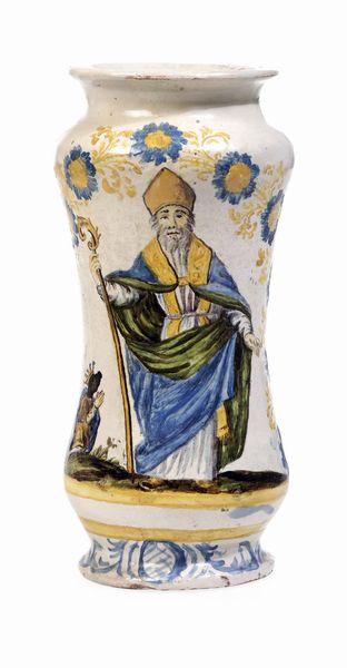 Albarello<BR>Area napoletana o castellana, XIX secolo<BR>  - Asta Maioliche e Porcellane - Associazione Nazionale - Case d'Asta italiane