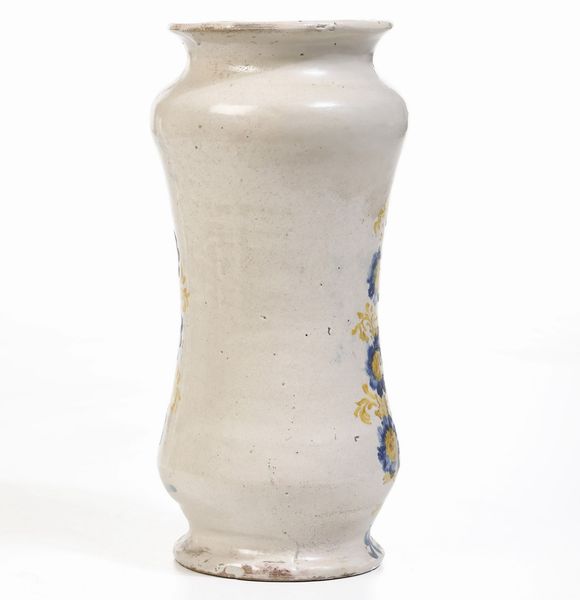 Albarello<BR>Area napoletana o castellana, XIX secolo<BR>  - Asta Maioliche e Porcellane - Associazione Nazionale - Case d'Asta italiane