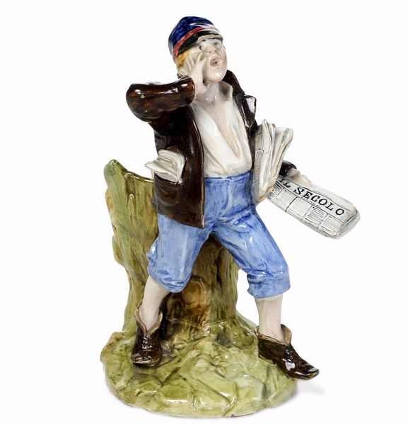 Portafiori venditore di giornali<BR>Doccia, Manifattura Ginori, 1888 circa  - Asta Maioliche e Porcellane - Associazione Nazionale - Case d'Asta italiane