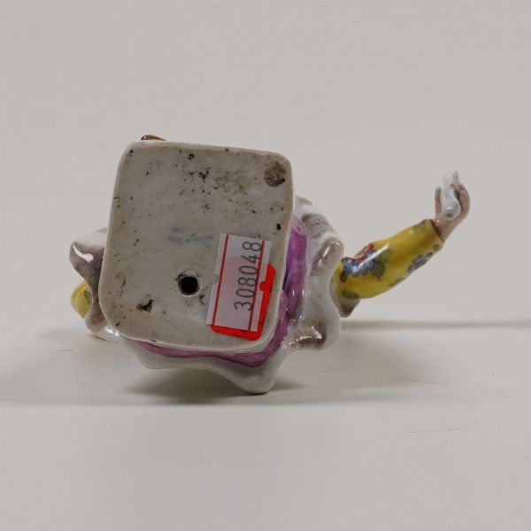 Figurina di turco.<BR>Meissen, met del XVIII secolo.  - Asta Maioliche e Porcellane - Associazione Nazionale - Case d'Asta italiane