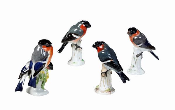 Quattro figure con ciuffolotti<BR>Meissen, fine XIX e XX secolo<BR>  - Asta Maioliche e Porcellane - Associazione Nazionale - Case d'Asta italiane