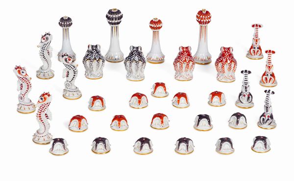 Raro set di scacchi �Sea Life�<BR>Meissen, 1945 circa<BR>Design di Max Esser<BR>  - Asta Maioliche e Porcellane - Associazione Nazionale - Case d'Asta italiane